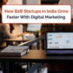 Business analytics on laptop showing digital marketing growth for B2B startups in India.